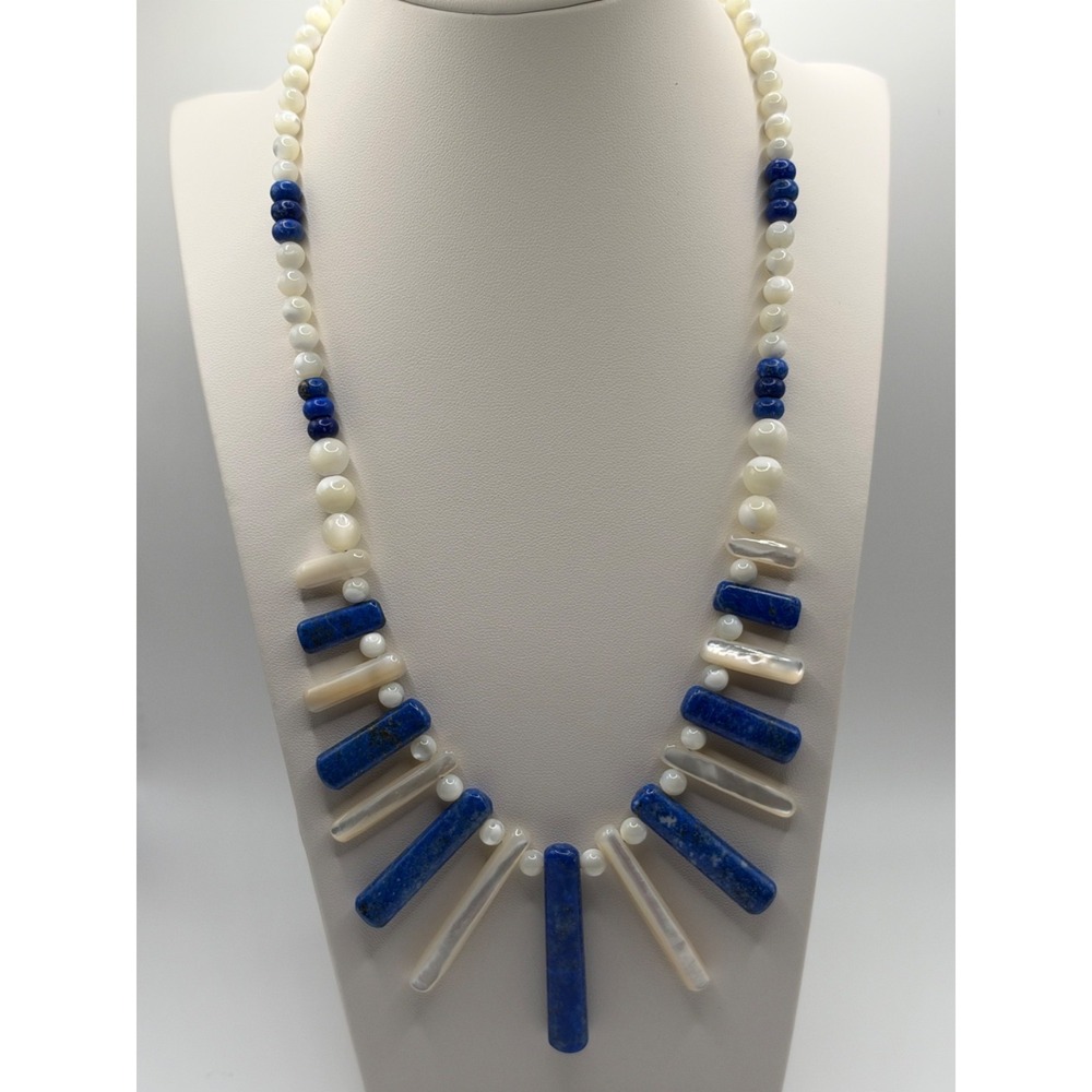 Jay King DTR Lapis Mother of Pearl Sterling Silver Necklace READ